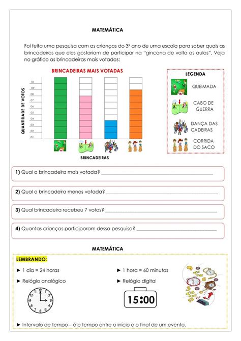 Atividades De Matem Tica Ano Para Imprimir S Escola