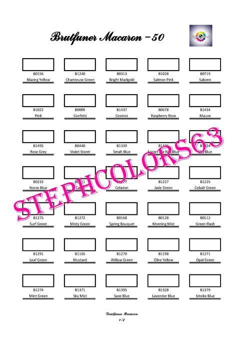 BRUTFUNER Macaron color chart - StephColors – STEPHCOLORS