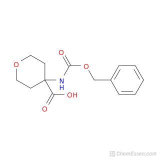 4 CBZ AMINO TETRAHYDROPYRAN 4 CARBOXYLIC ACID Structure C14H17NO5