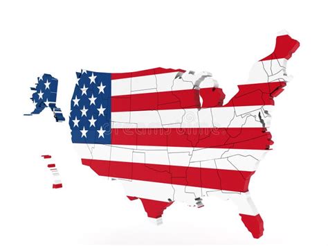 United States Map With Flag Stock Photo Image 18832362