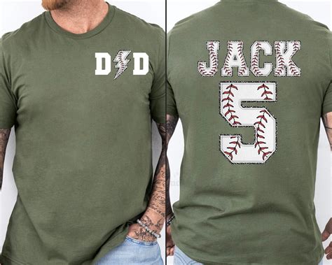 Custom Baseball Dad Shirt With Kids Name And Number Personalized Dad