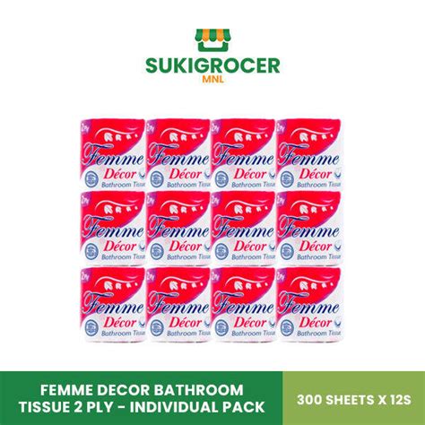 Femme Decor Bathroom Tissue 2 Ply Individual Pack 300 Sheets X 12s Lazada Ph