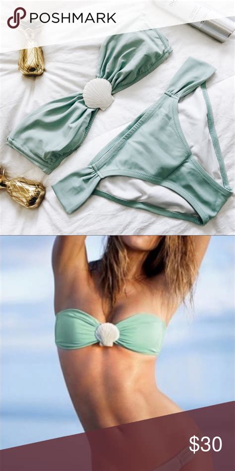 VICTORIAS SECRET Seafoam Mermaid Shell Bikini Set VICTORIAS SECRET