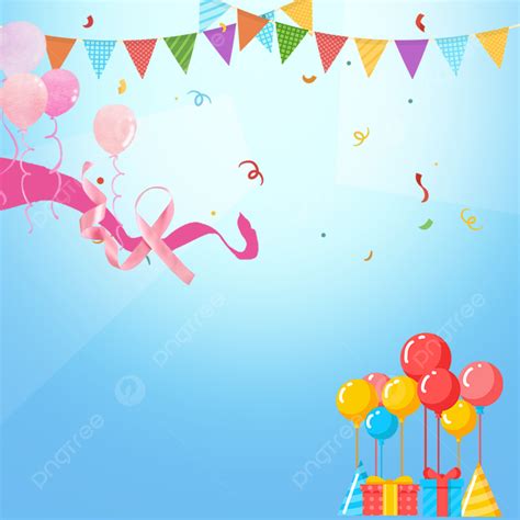 Ribbon Triangle Flag Balloon Decoration Birthday Invitation Card ...