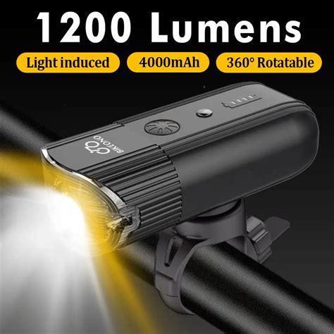 BIKEONO 4000 MAH 1200 Lumens Bicycle Light Bike Lamp Front LED