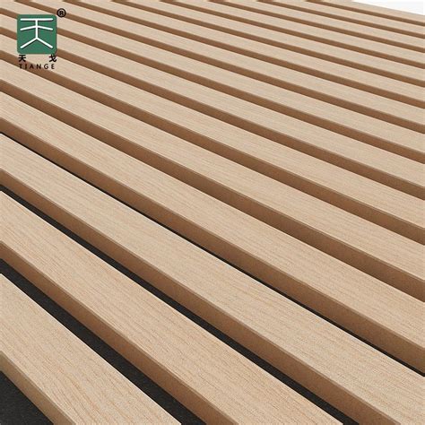 Tiange Interor Soundproofing Grooved Acoustic Slat Wooden Wall Panel