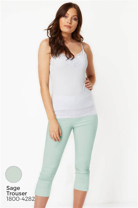 Lace Trim Camisole Top In Light Grey Roman Originals Uk