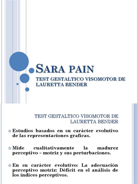 Análisis Del Test Gestáltico Visomotor De Lauretta Bender Evaluación De La Madurez Perceptivo