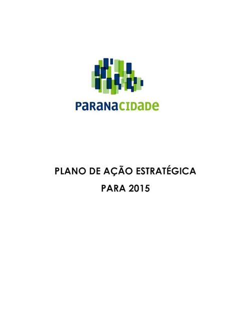 Pdf Plano De A O Estrat Gica Para Plano De A O Para