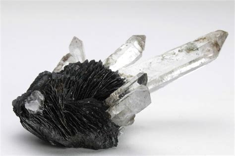 Quartz Crystals On Sparkling Bladed Hematite Lechang Mine