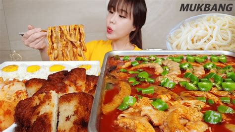 Sub 땡초듬뿍 한우곱창전골 9인분 우동사리 당면사리도 추가해서 Ft 소주 먹방 Intestine Hot Pot 9servings Real Sound Asmr