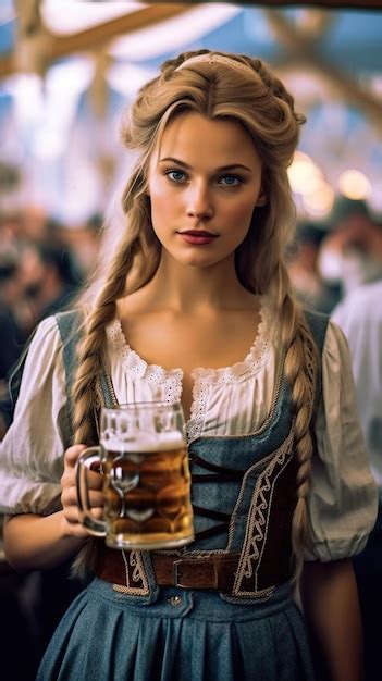 Premium Photo Bavarian Girl Oktoberfest Woman Tavern Girl Oktoberfest