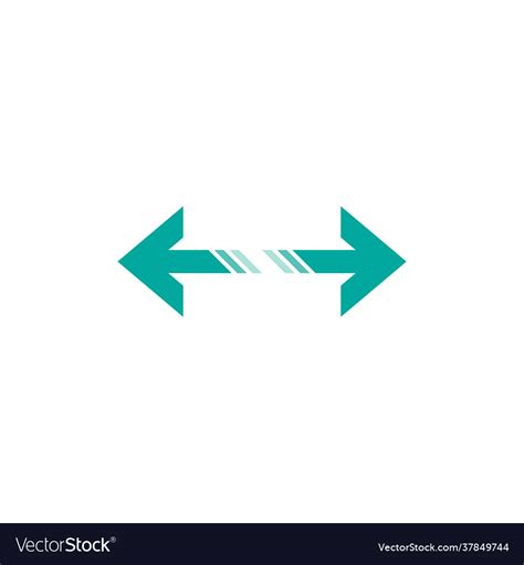 Distance Icon Two Opposite Horizontal Arrows Vector Image