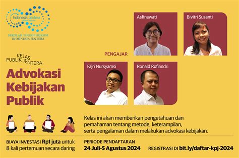 Kelas Publik Jentera Advokasi Kebijakan Publik — Sth Indonesia Jentera