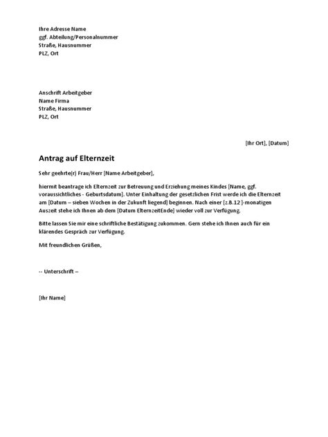 Arbeitgeberbescheinigung Elternzeit Word Pdf