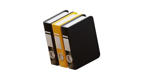 Three Black And Yellow Folders 38060970 PNG