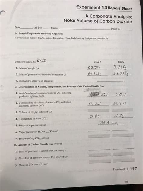 Solved Somebody Please Help With My Lab Report A Carbonate