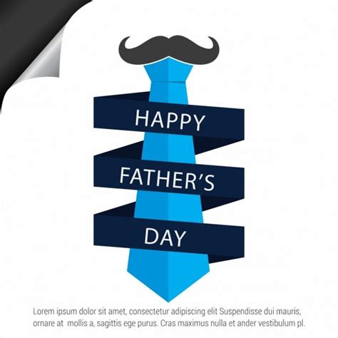 Feliz Día Del Padre Con Una Corbata Plana Y Bigote Vector Gratis