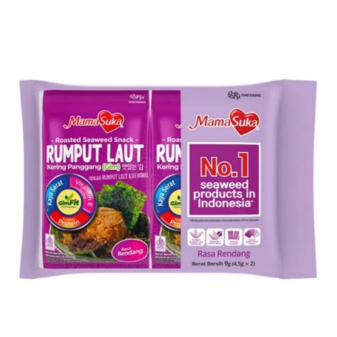 Jual Mamasuka Rumput Laut Rasa Rendang Isi 2 4 5gr Mama Suka Nori