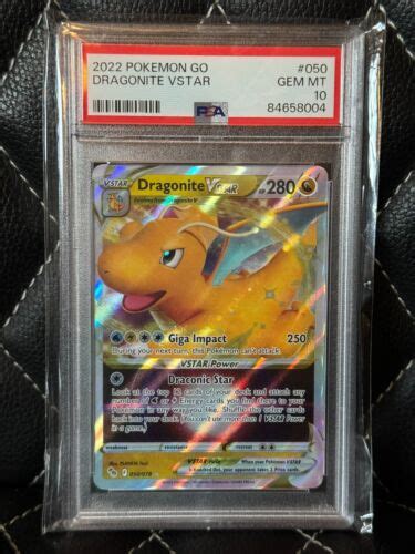 Psa Gem Mint Dragonite Vstar Pokemon Go Ultra Rare Holo