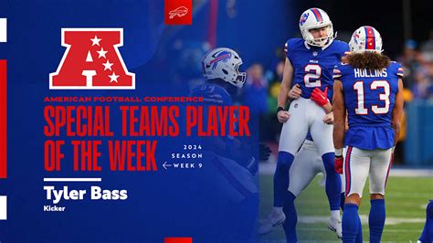 Bills Kicker Tyler Bass Named Afc Special Teams Player Of The Week Week