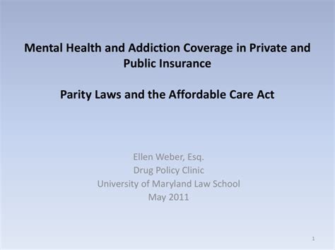 Mental Health And Substance Use Disorder Coverage In Private And