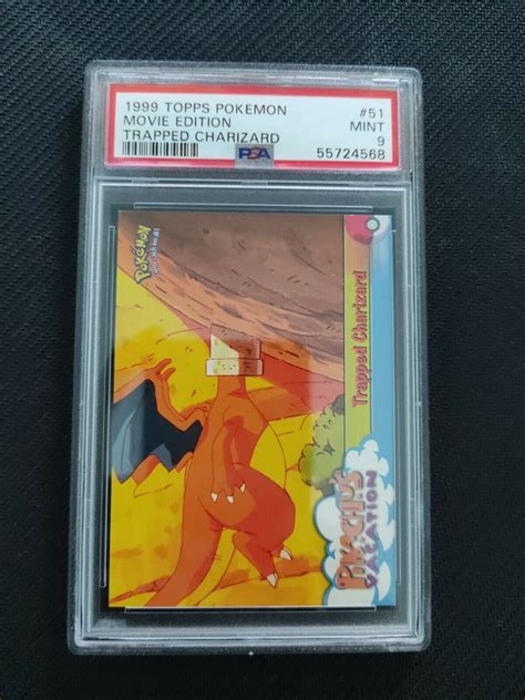 PSA 9 Trapped Charizard 51 Topps Movie Pikachus Vacation 1999 Pokemon