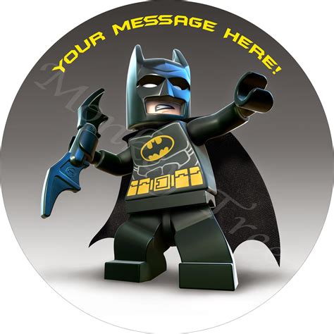 Lego Batman Round Edible Cake Image Topper - can be personalised! - The ...