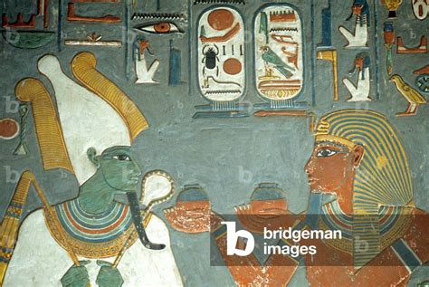 Image Of Ancient Egypt Painting Horemheb Offering Ointments To Osiris