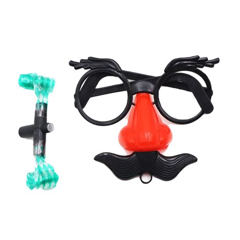 Fake Nose Mustache Clown Fancy Dress Up Costume Props Fun Party Favor