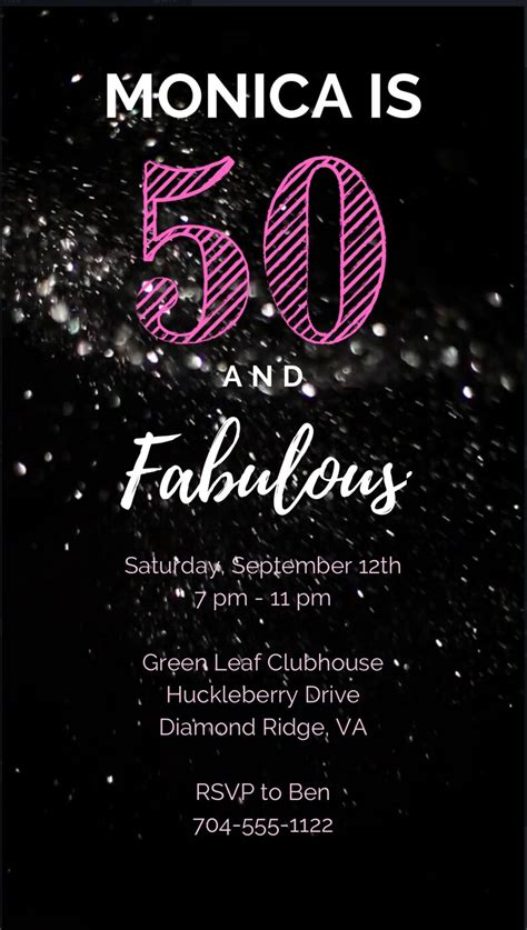 50th Birthday Party Digital Invitation Fiftieth Birthday Etsy