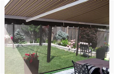 Awning With Retractable Front Valance Rolltec® Retractable Awnings Toronto Ontario Canada