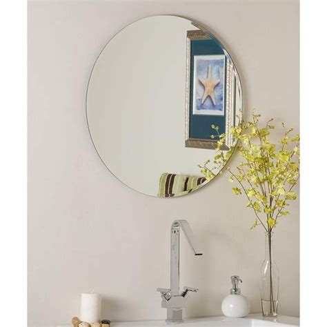 Ophelia Round Frameless Beveled Wall Mirror M Lamps