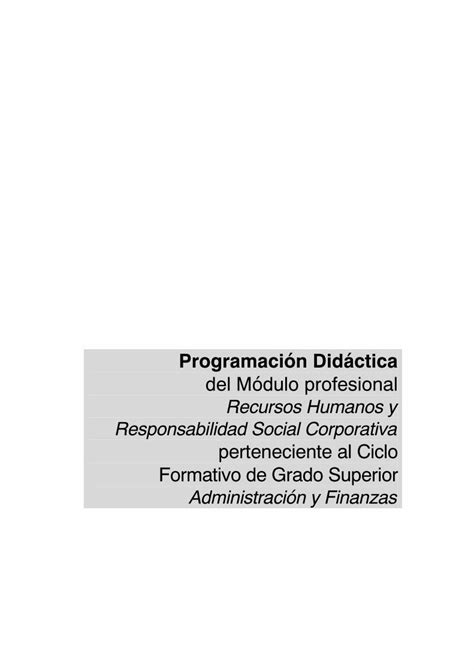 Pdf Recursos Humanos Y Responsabilidad Social N Did Ctica Del M Dulo