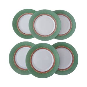 6 ASSIETTES PLATES ET 6 ASSIETTES DESSERT Losange Vert Orange ARCOPAL