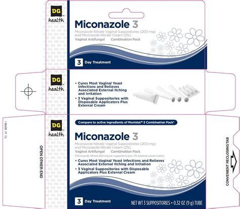 Dg Health Miconazole 3 Dolgencorp Inc Miconazole Nitrate 200mg