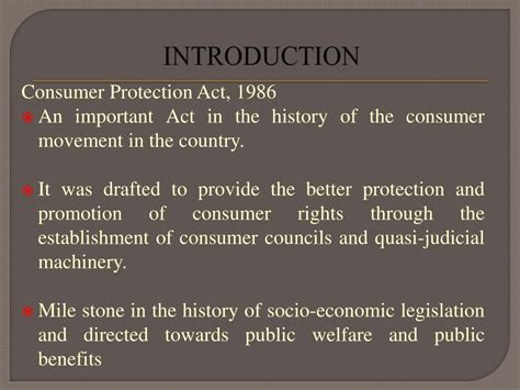 Ppt Consumer Protection Act1986 Powerpoint Presentation Free Download Id4047388