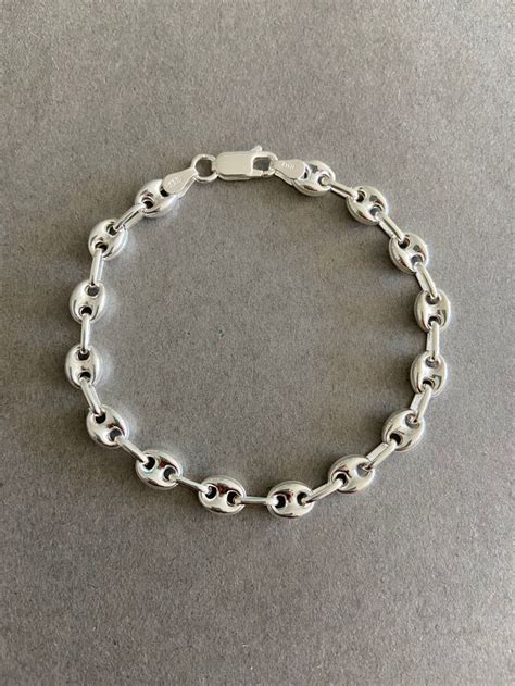 Sterling Silver Pop Marine Chain Bracelet Sterling Silver Etsy Canada