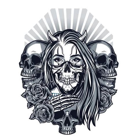 Plantilla De Tatuaje Estilo Chicano Vector De Stock Crushpixel