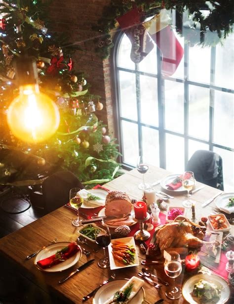 Free Photo | Christmas Family Dinner Table Concept