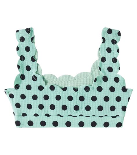 Palm Springs Polka Dot Bikini Top In Green Marysia Bumby Mytheresa