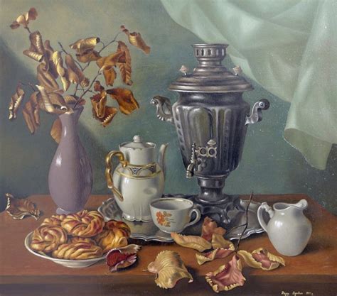 Вдовин Федор. Натюрморт с самоваром | Still life painting, Painting ...