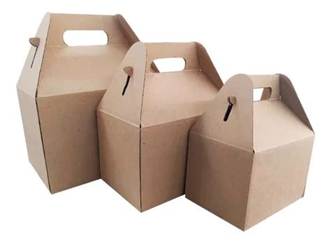 10 Cajas Lonchera Box Lunch Postres Jumbo Carton Micro Kraft Meses