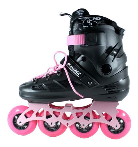 Patins Roller Rosa Profissional Hondar Skull Abec 7 Rodas Txt 80mm Base