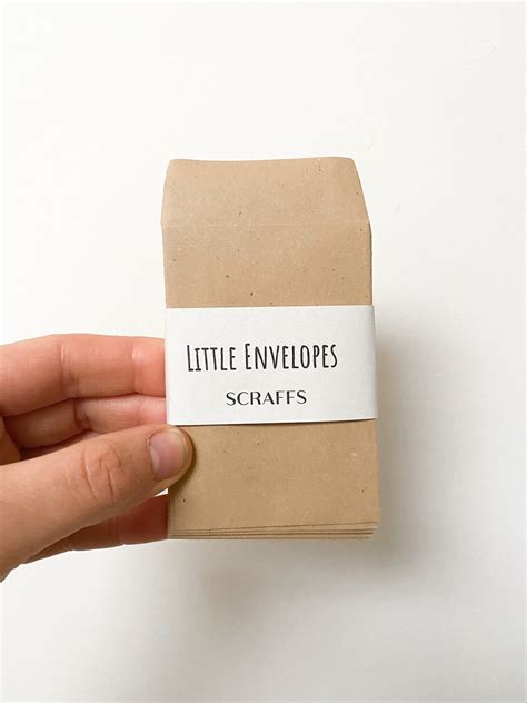 Mini Kraft Paper Envelopes Small Eco Packets Tiny Brown Etsy UK