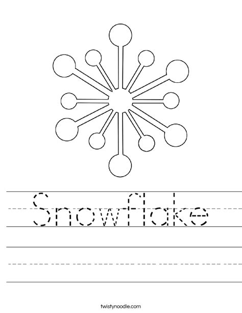 Snowflake Worksheet - Twisty Noodle