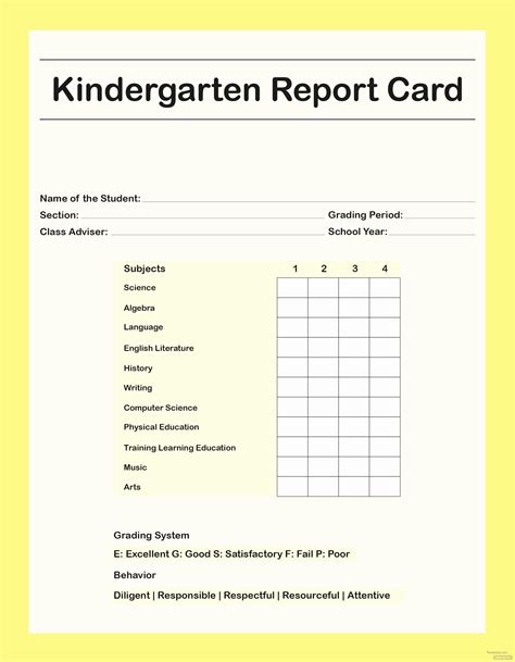 Free Printable Report Cards