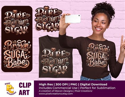 Pure Brown Sugar Brown Suga Babe Black Pride PNG PDF Sublimation