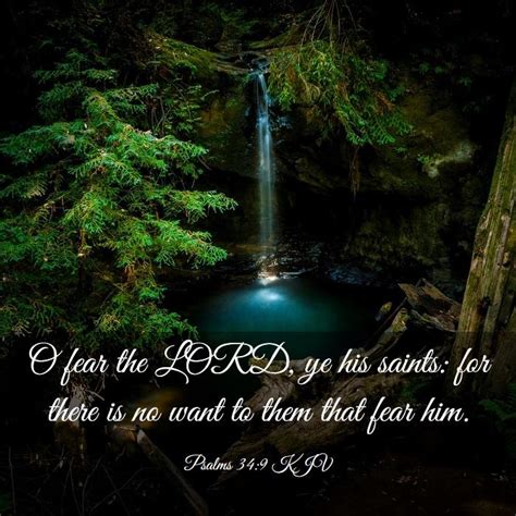 Psalms 349 Kjv O Fear The Lord Ye His Saints For There Is No