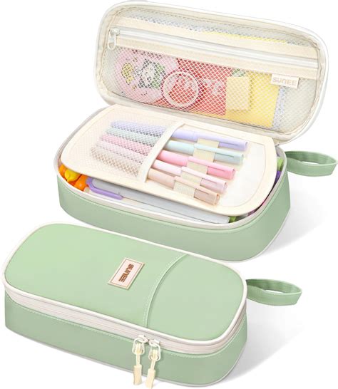 Amazon Sunee Cute Pencil Case Aesthetic Pen Pouch Colored Large